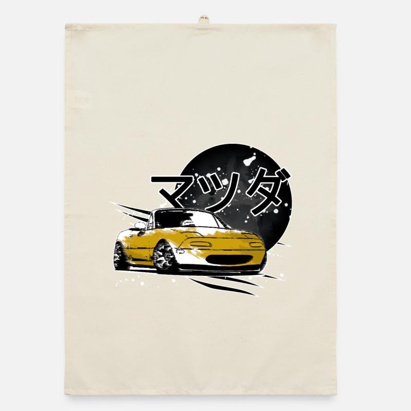 Japanese car Miata Mx5 yellow Organic dish towel