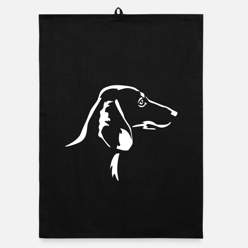 Dachshund Head "Black Edition" Organic dish towel