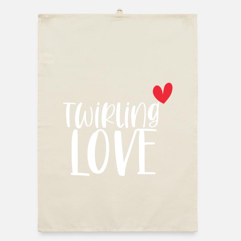 Twirling Love Baton Sport Geschenk Organic Geschirrtuch