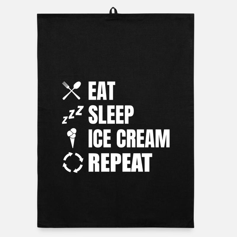 Eat Sleep Ice Cream Repeat Organic dish towel
