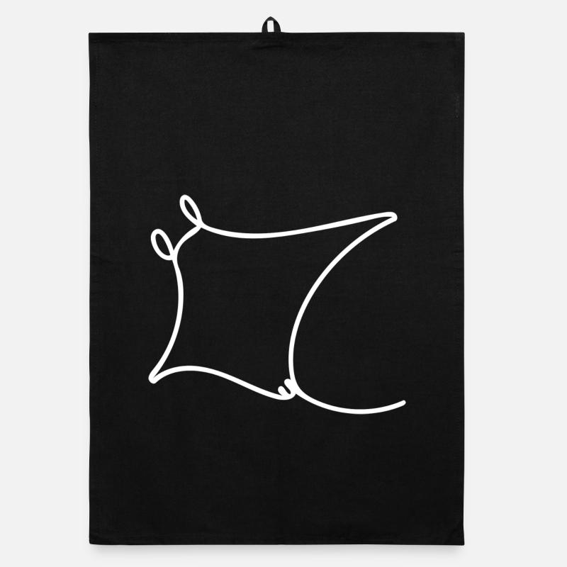 Oceanic Manta - Ray White Organic Geschirrtuch