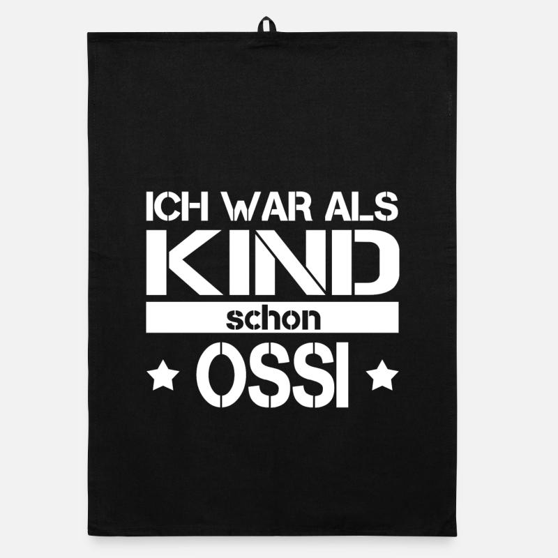 Ich war als Kind schon Ossi | Ostalgie Spruch Organic Geschirrtuch