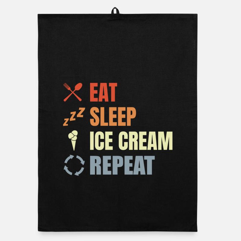Répétition de la crème glacée Eat Sleep Torchon bio