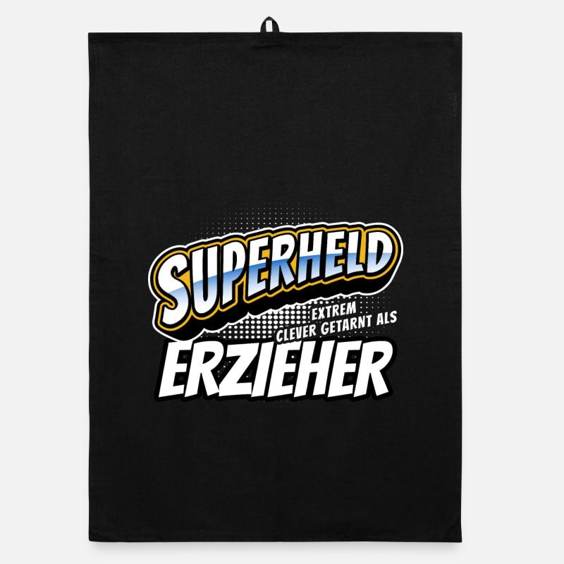 Superheld, clever getarnt als Erzieher Organic Geschirrtuch