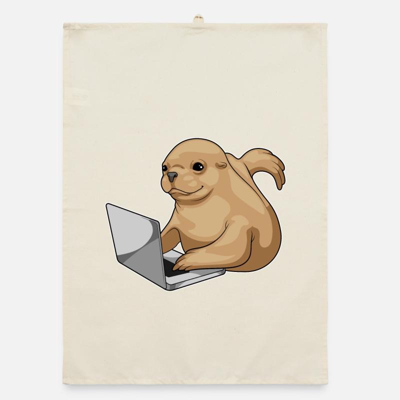Seal Laptop Organic dish towel