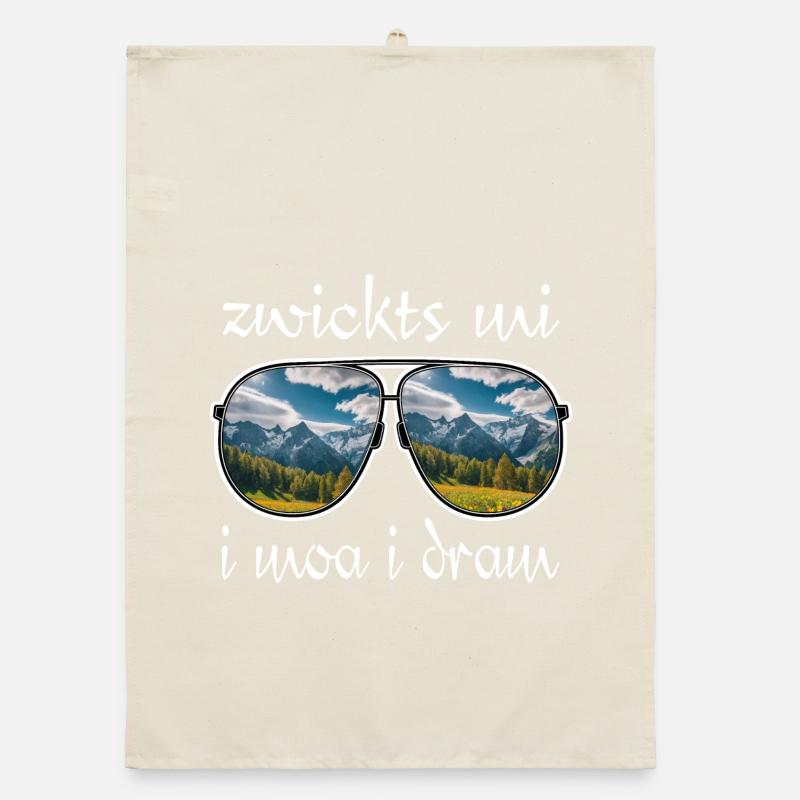 zwickts mi i moa i dram, dialect, hiking, mountains Organic dish towel