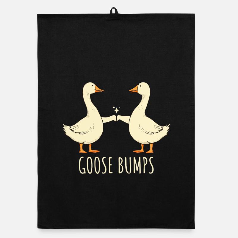 Goose Bumps Geese Saying Organic dish towel