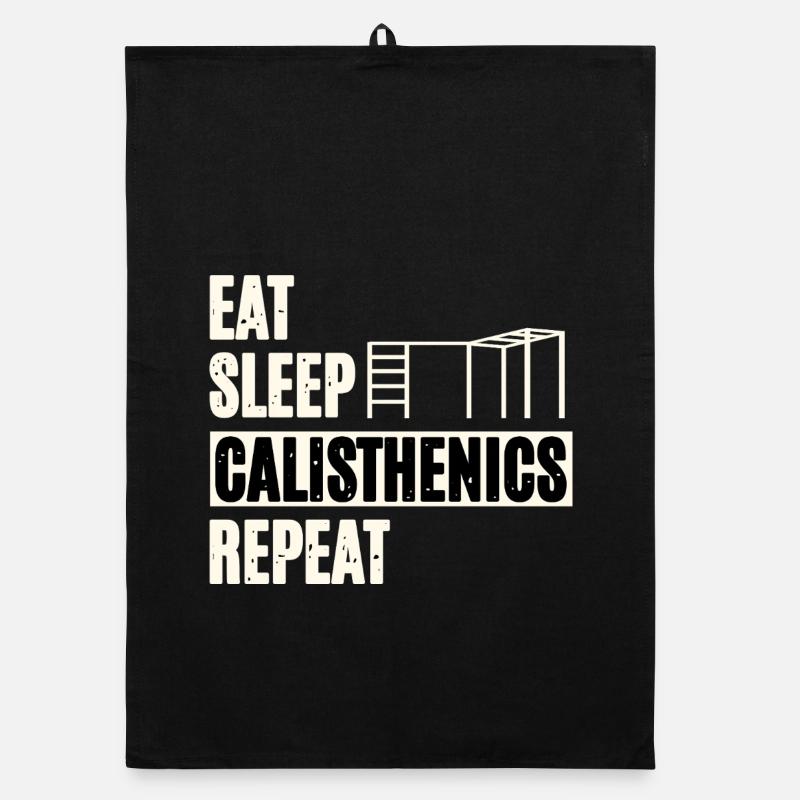 Eat Sleep Calisthenics Organic Geschirrtuch