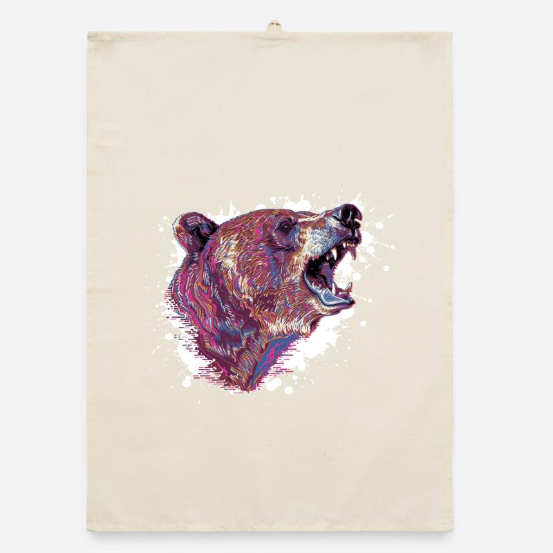 Tête d’ours Neon Splash Torchon bio