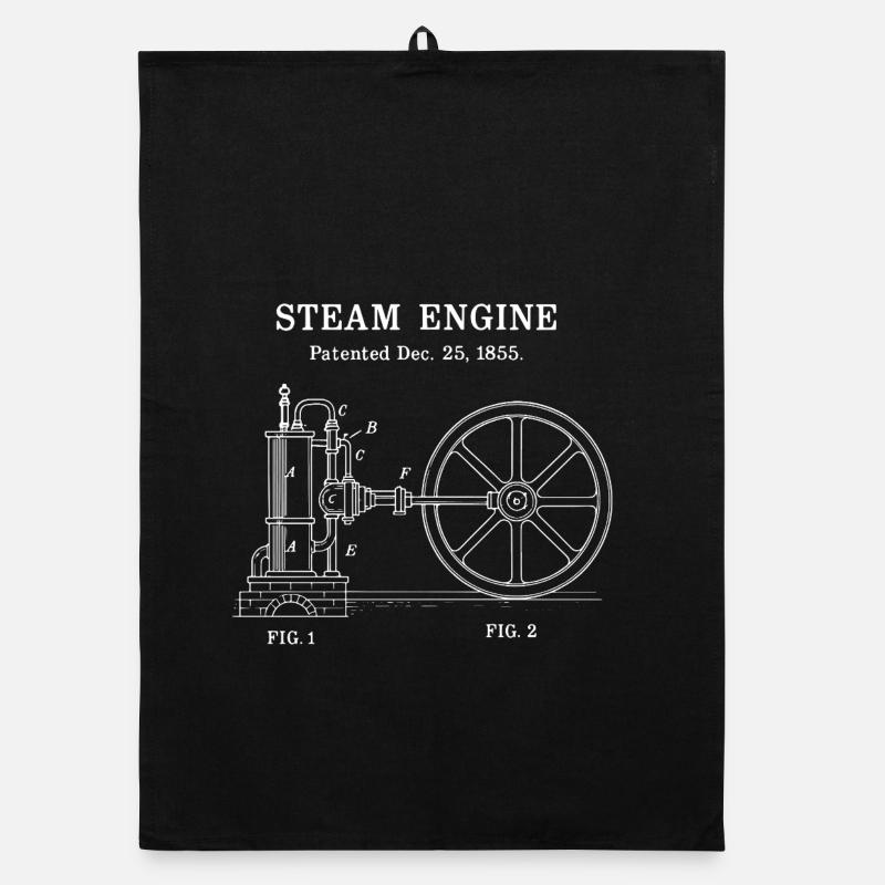 Plan de machine à vapeur vintage Torchon bio