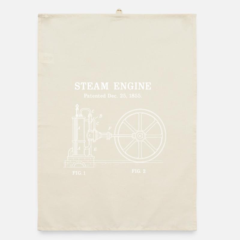 Plan de machine à vapeur vintage Torchon bio