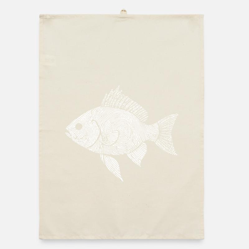 Fishing Lover Artwork Organic dish towel