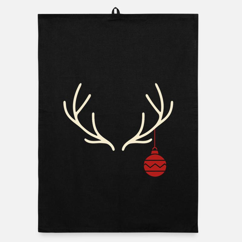 Bois avec boule de Noël rouge – Style de Noël Torchon bio