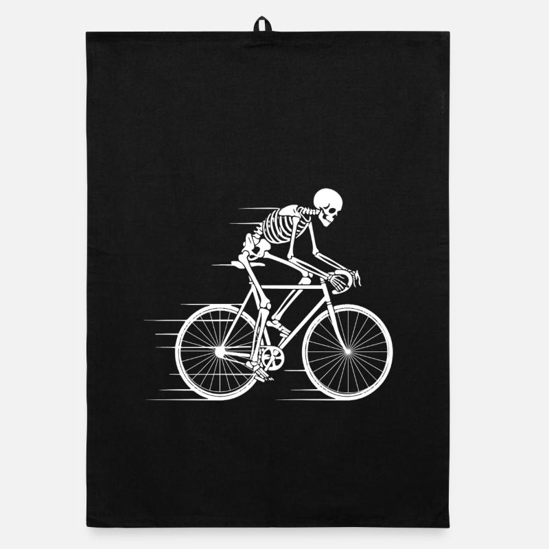 Skeleton-Radfahrer in Bewegung Organic Geschirrtuch