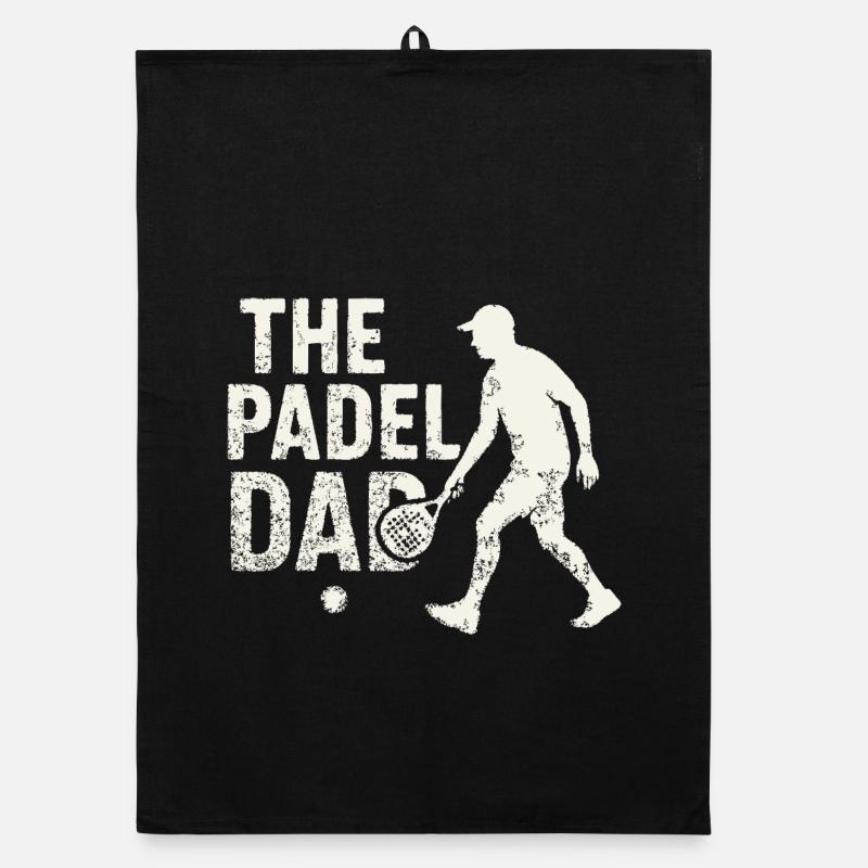 The Padel Dad  - Organic Geschirrtuch - Schwarz