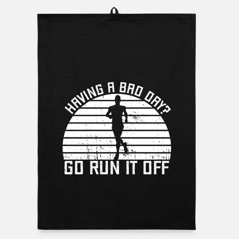 Coureur de marathon Allez courir en courant Torchon bio
