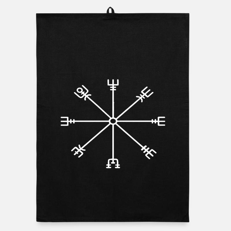 Arcane Compass Glyph Organic dish towel