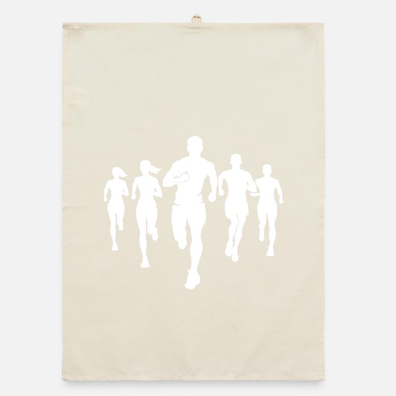 Marathon Runners Team Silhouette Marathon Organic dish towel