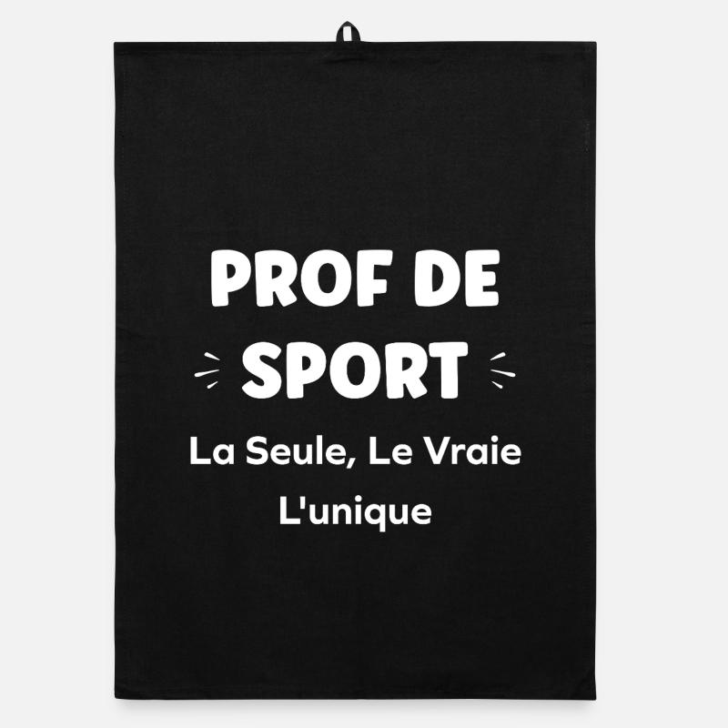 Prof de sport: la vraie unicité - Torchon bio - noir