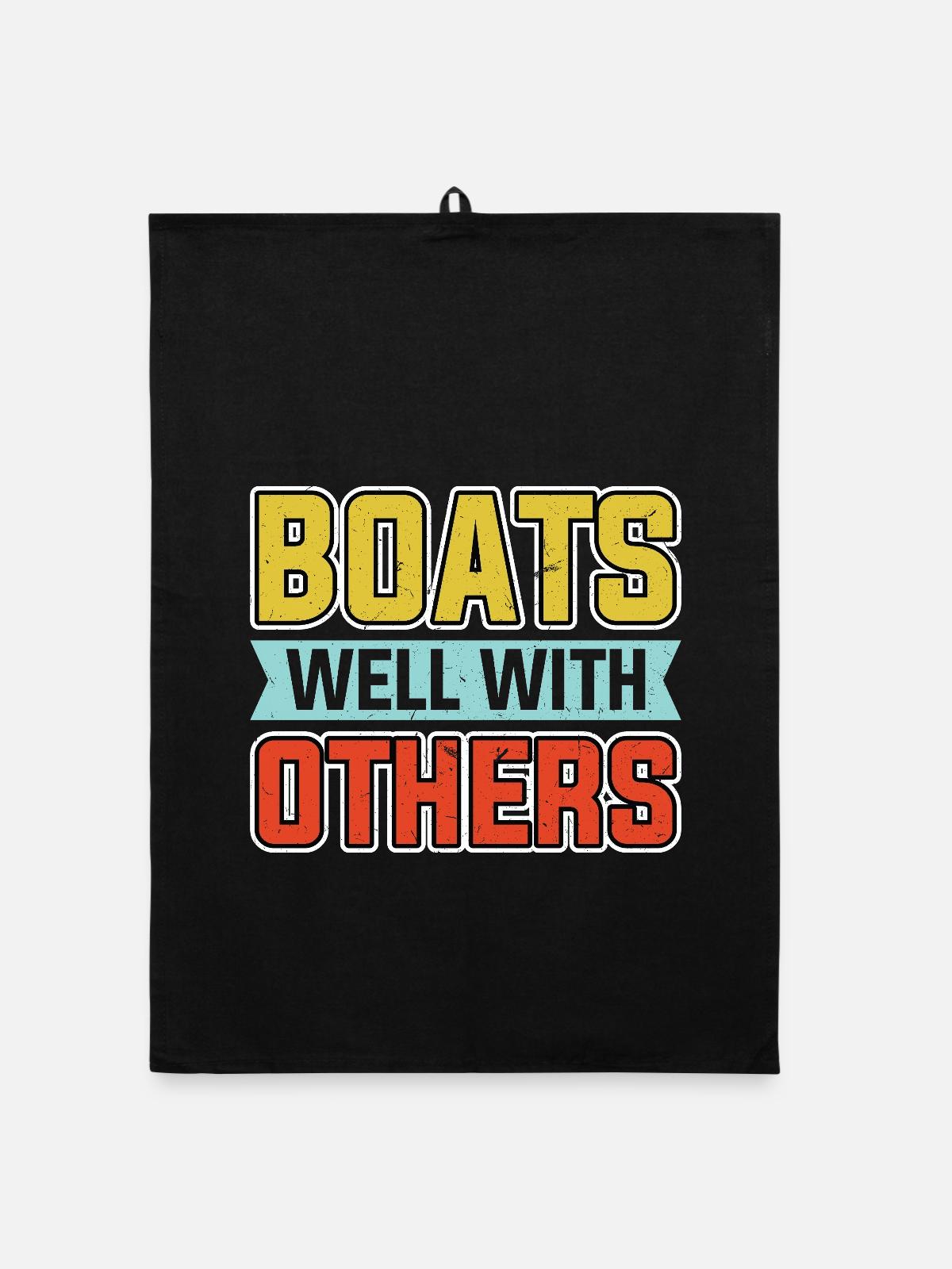 Boote Gut Mit Anderen - Organic Geschirrtuch - Schwarz - Vorne