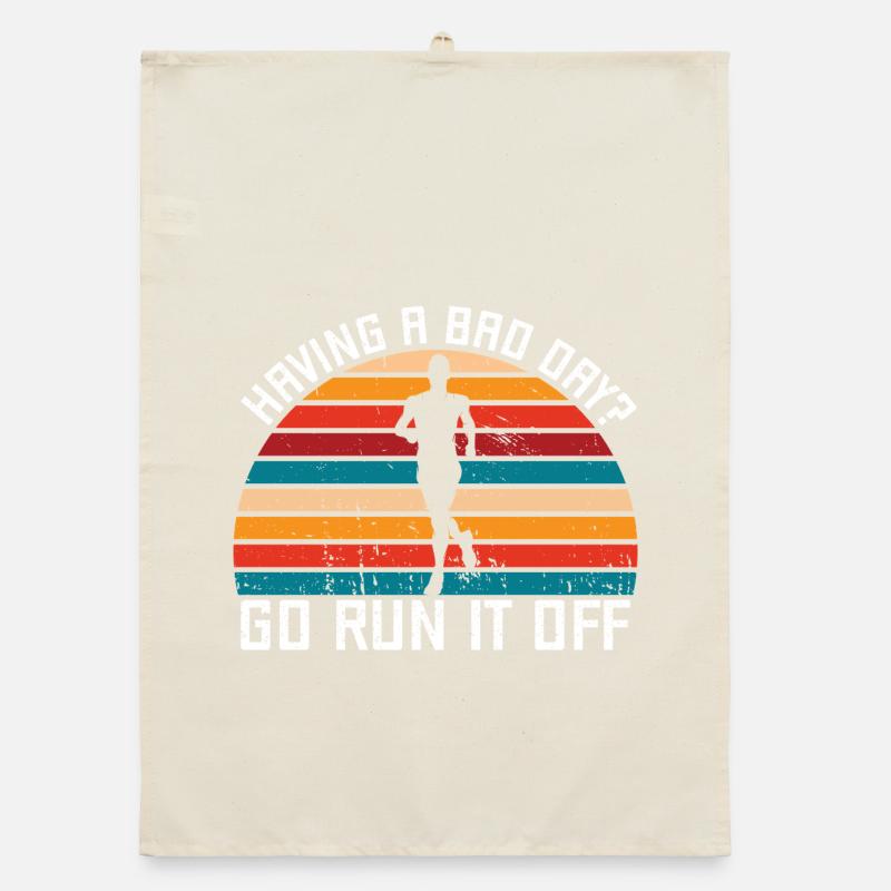 Running Having A Bad Day Marathon Runner Organic Geschirrtuch