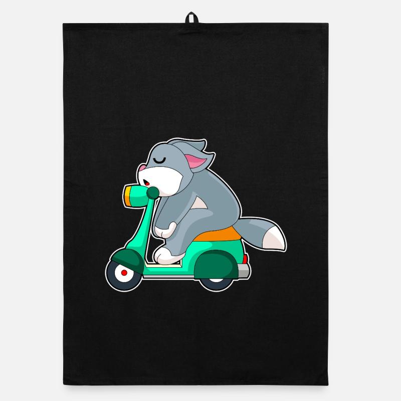 Katze Motorroller Organic Geschirrtuch
