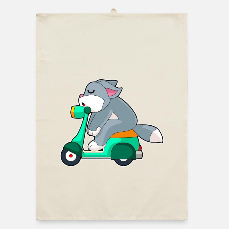 Cat Scooter Organic dish towel