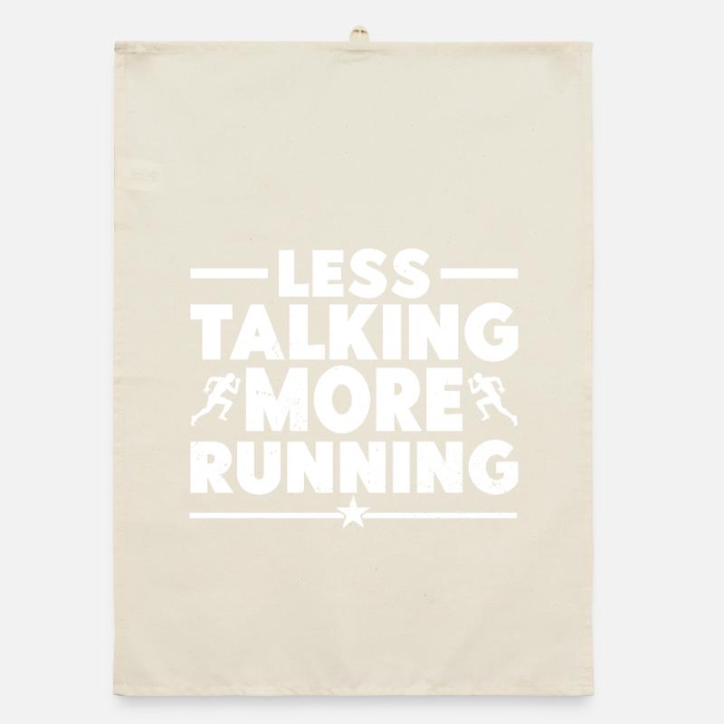 Marathonien : moins parler plus de course cadeau Torchon bio