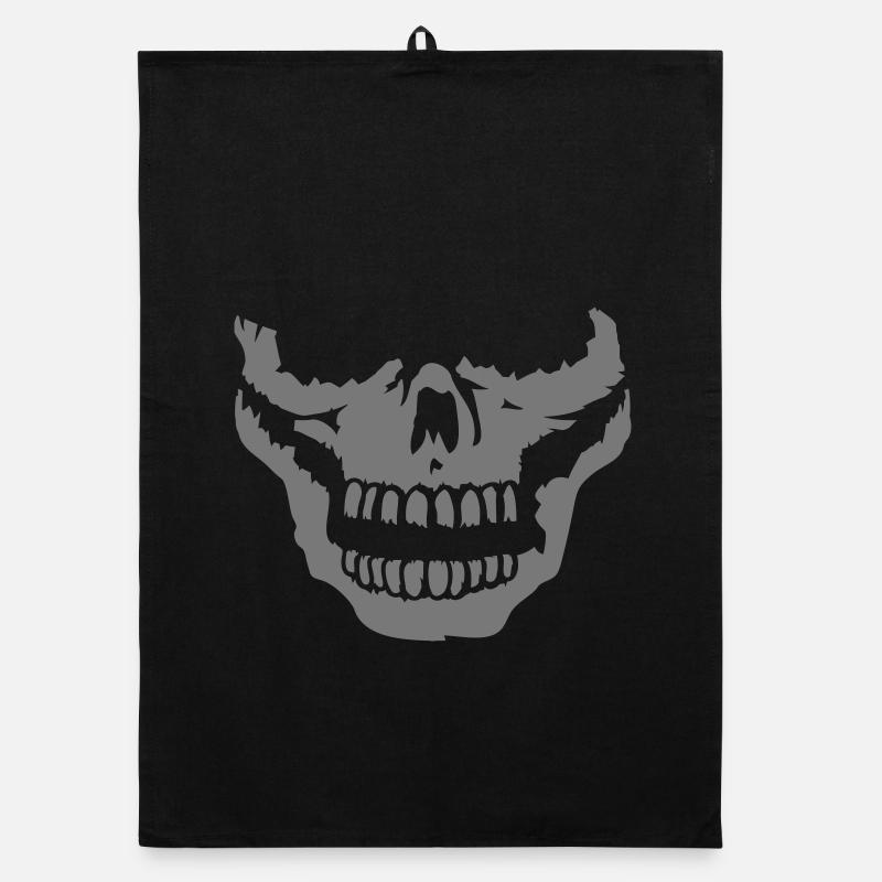 a half skull Organic dish towel