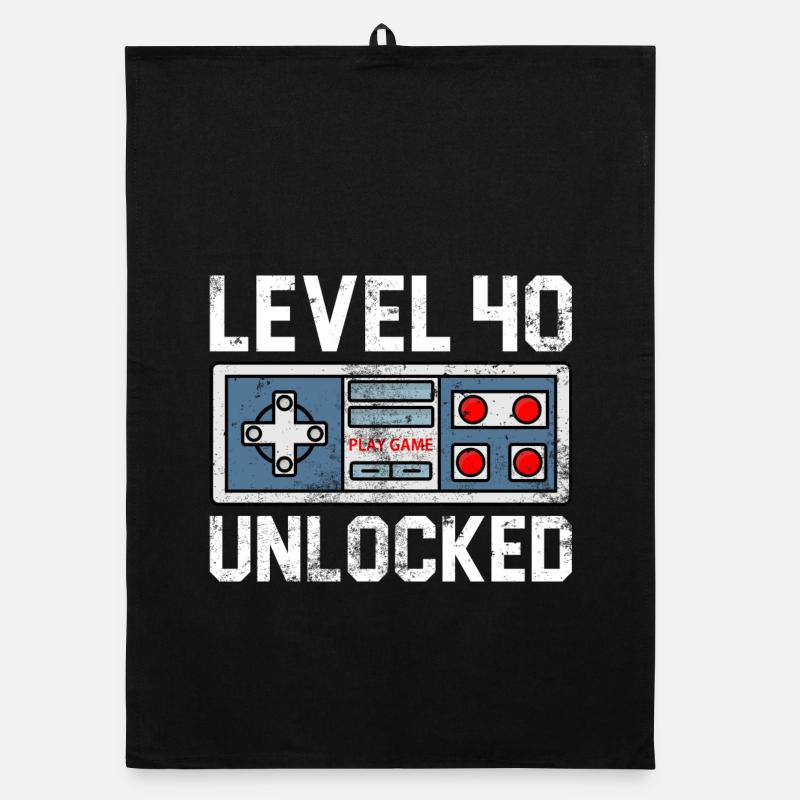 Level 40 Freigeschaltete Retro-Konsole Organic Geschirrtuch