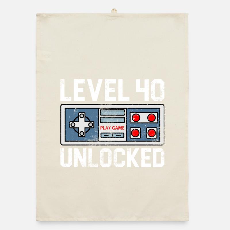 Level 40 Unlocked Retro Console Organic dish towel