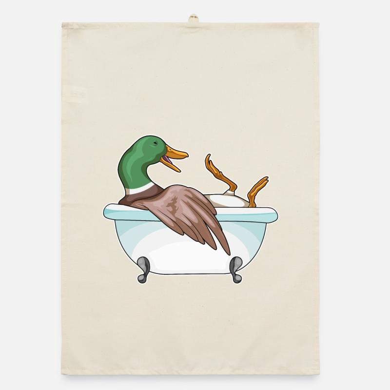 Duck Bathing Bathtub Organic dish towel