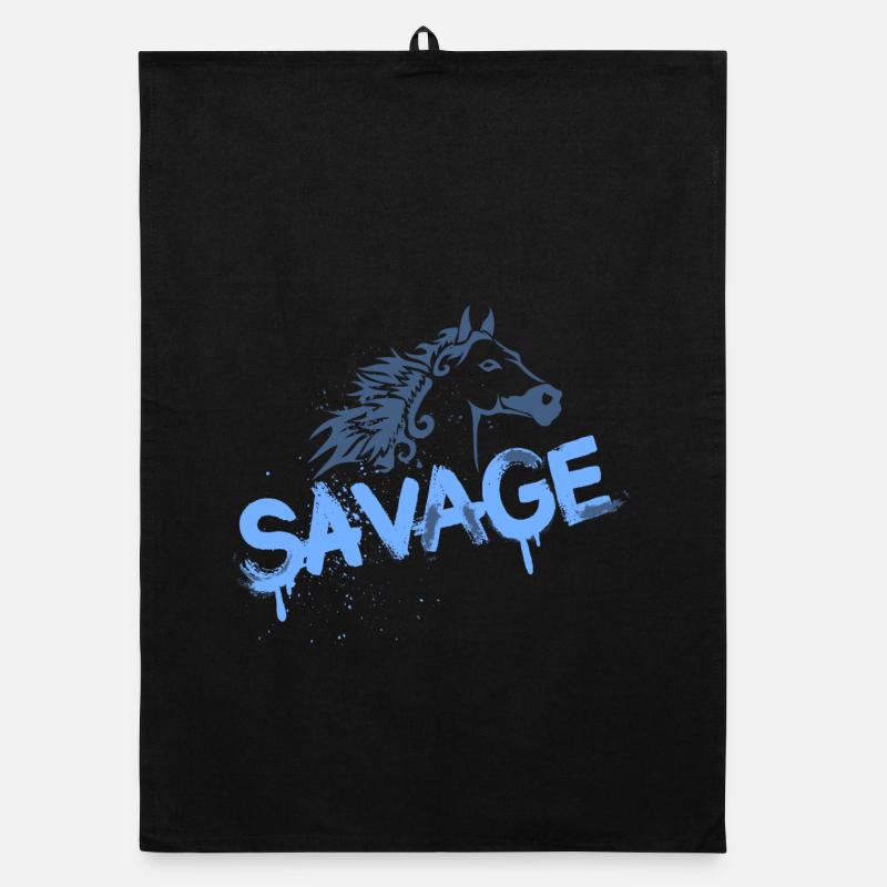 Conception de graffiti de cheval sauvage Torchon bio