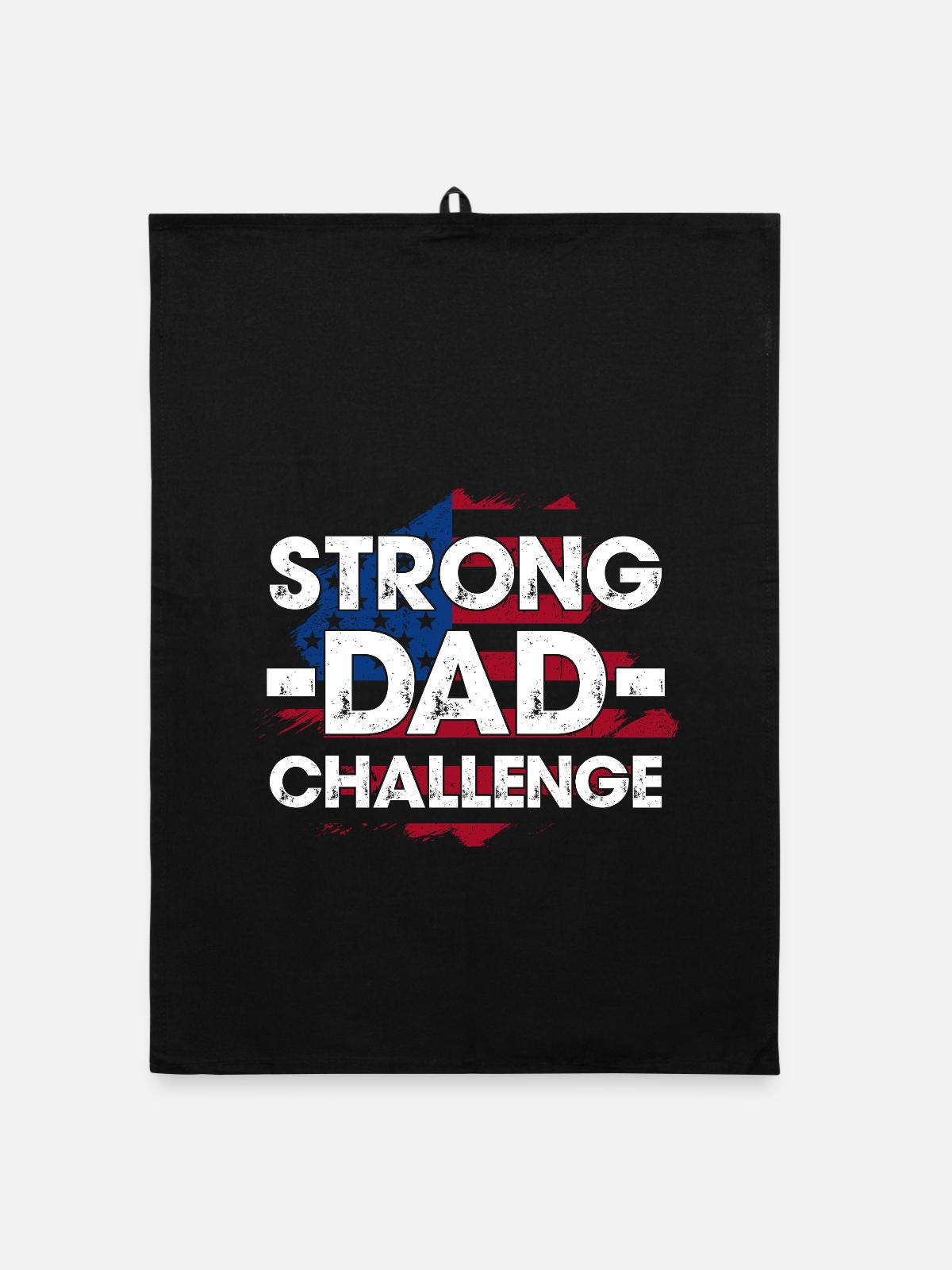 T-shirt Strong Dad Challenge - Torchon bio - noir - Devant