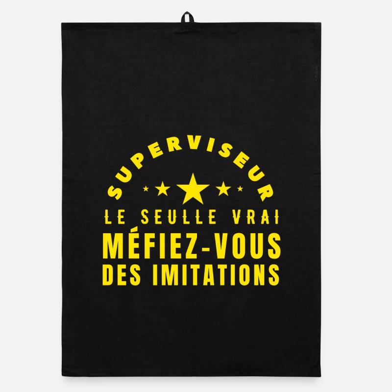 le vrai Superviseur idée cadeau Torchon bio