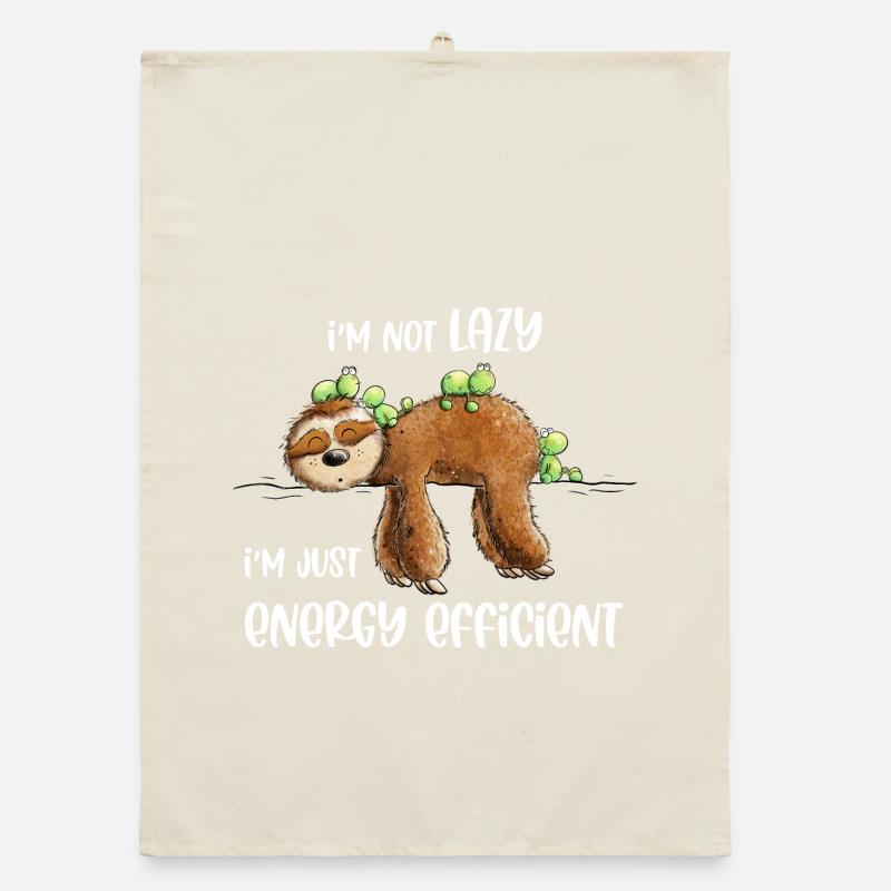 Sloth Saying Lazy Energy Efficient Organic dish towel