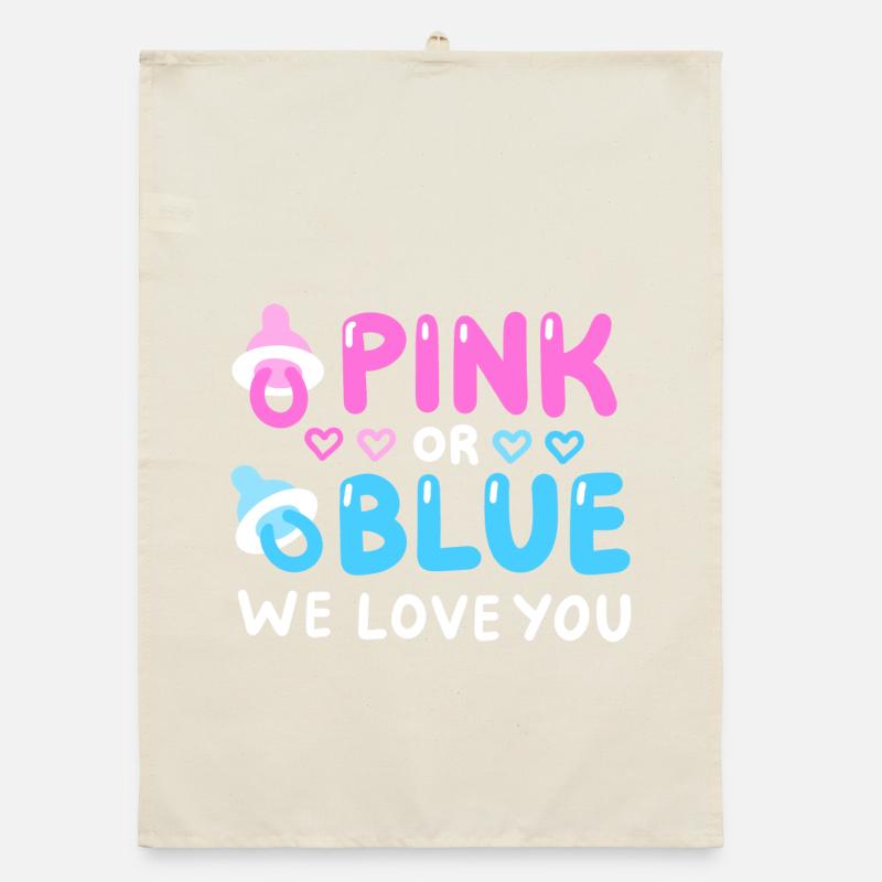 Gender Reveal Party Pink oder Blau Organic Geschirrtuch