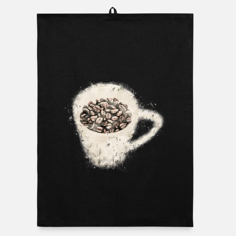 Kaffee - Organic Geschirrtuch - Schwarz