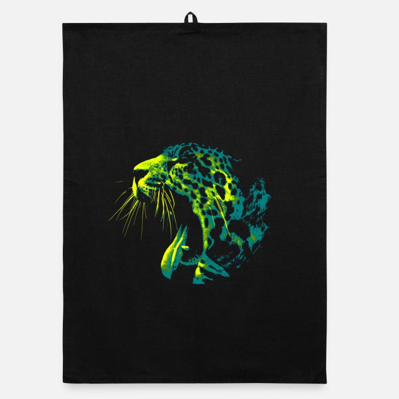 Stylischer Panther Organic Geschirrtuch