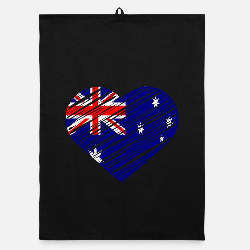 Conception de coeur de drapeau australien Torchon bio