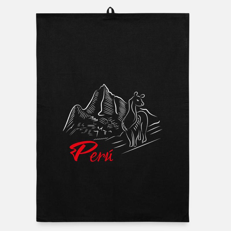 Machu Picchu - Peru - llama Organic dish towel