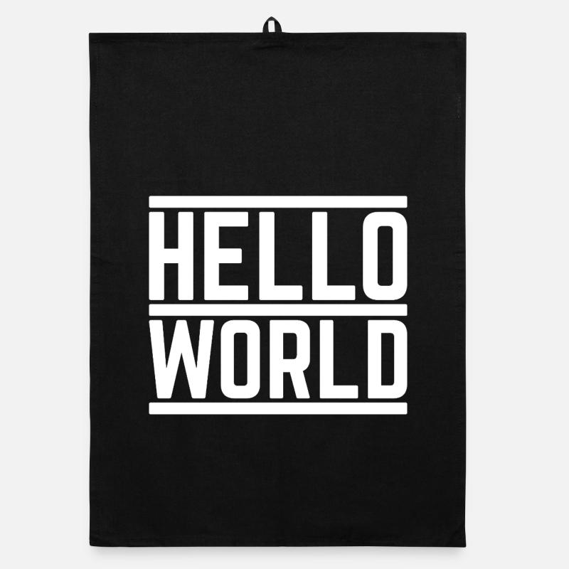 Typographie Contrastée 'Hello World' Torchon bio