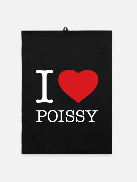 I love Poissy - Organic dish towel - black - Front