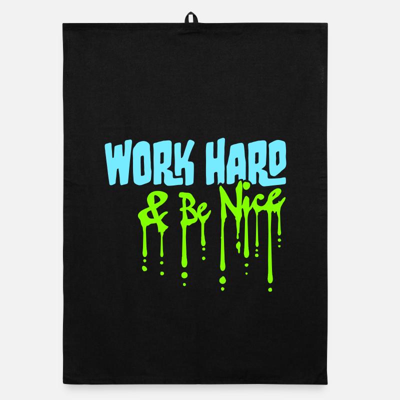 Work Hard Be Nice Motivation Positiver Geist Zitat Organic Geschirrtuch