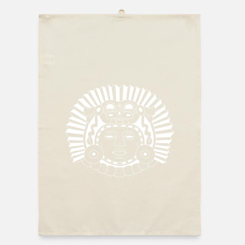 Roi dragon aztèque (blanc) Torchon bio