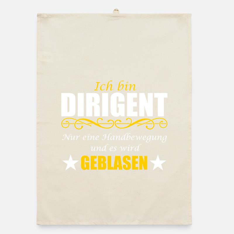 Dirigent lustiger Spruch Wortwitz Ironie Blasmusik Organic Geschirrtuch