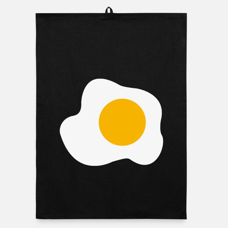 Fried Egg Breakfast Graphic Humor Organic dish towel