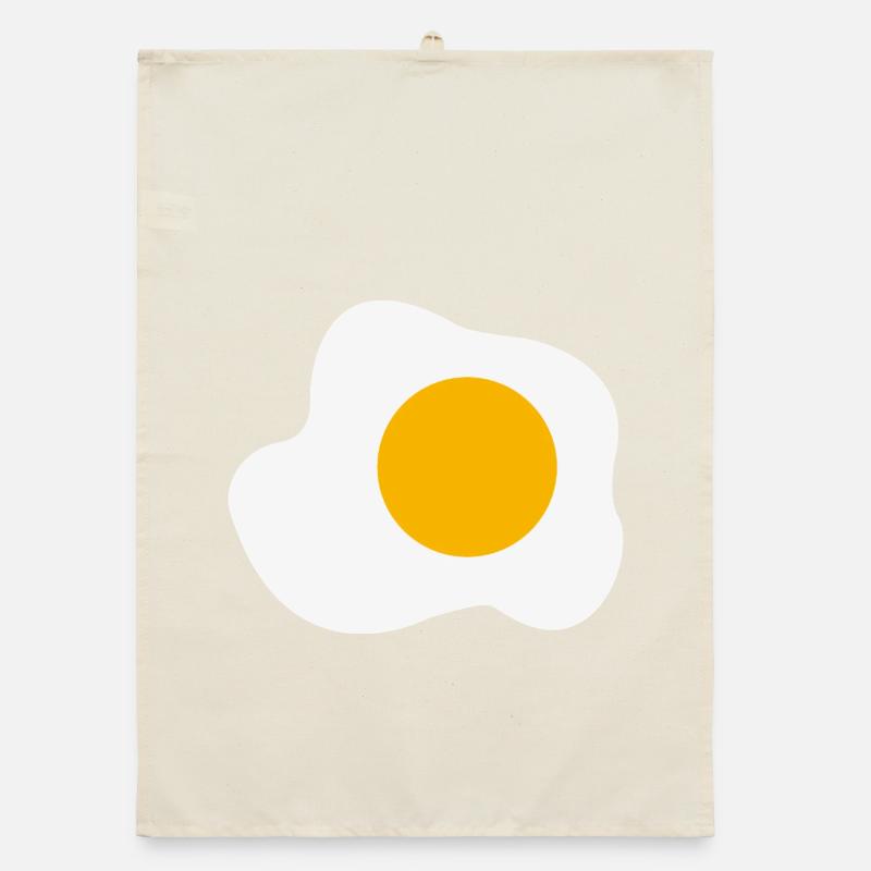Fried Egg Breakfast Graphic Humor Organic dish towel