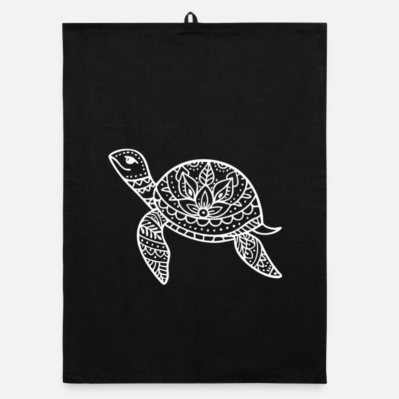 Boho turtle with pattern shell Organic dish towel