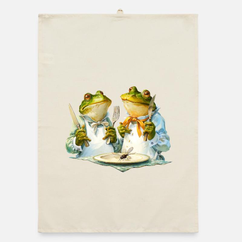 Grenouille cuisine à table Torchon bio